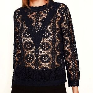 Maje Guipure Lace Top